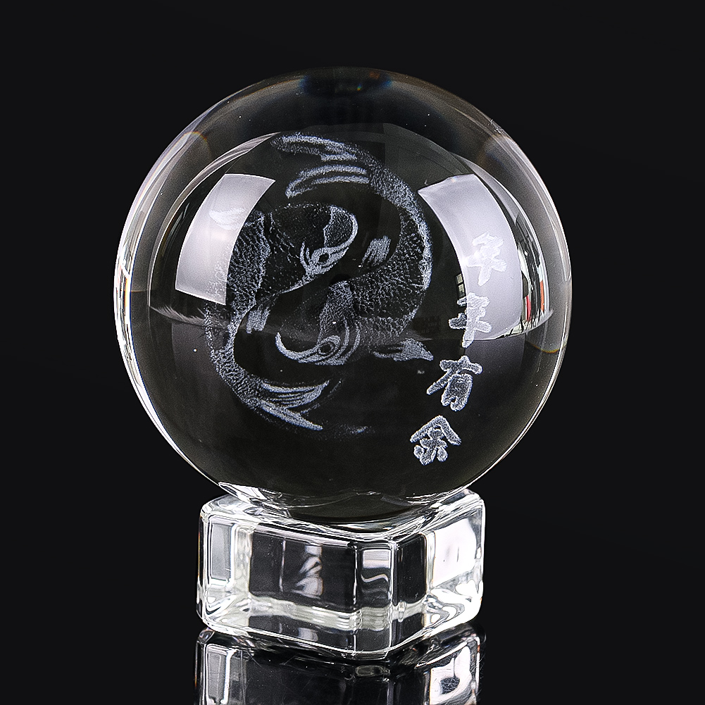 50mm 3D Engraved Crystal Ball  - đánh giá và giá Paper Weight Crystal